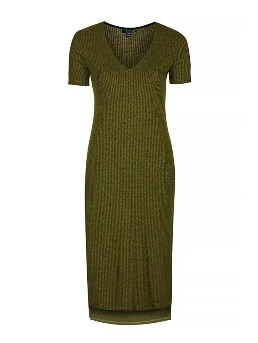 Topshop Deep Rib Midi Dress Sz 12